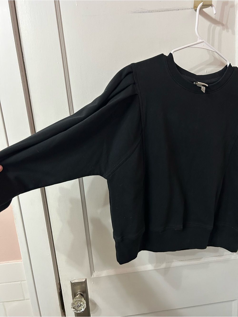 a new day Black Puff-Sleeve Crewneck Sweatshirt - Picture 2 of 5